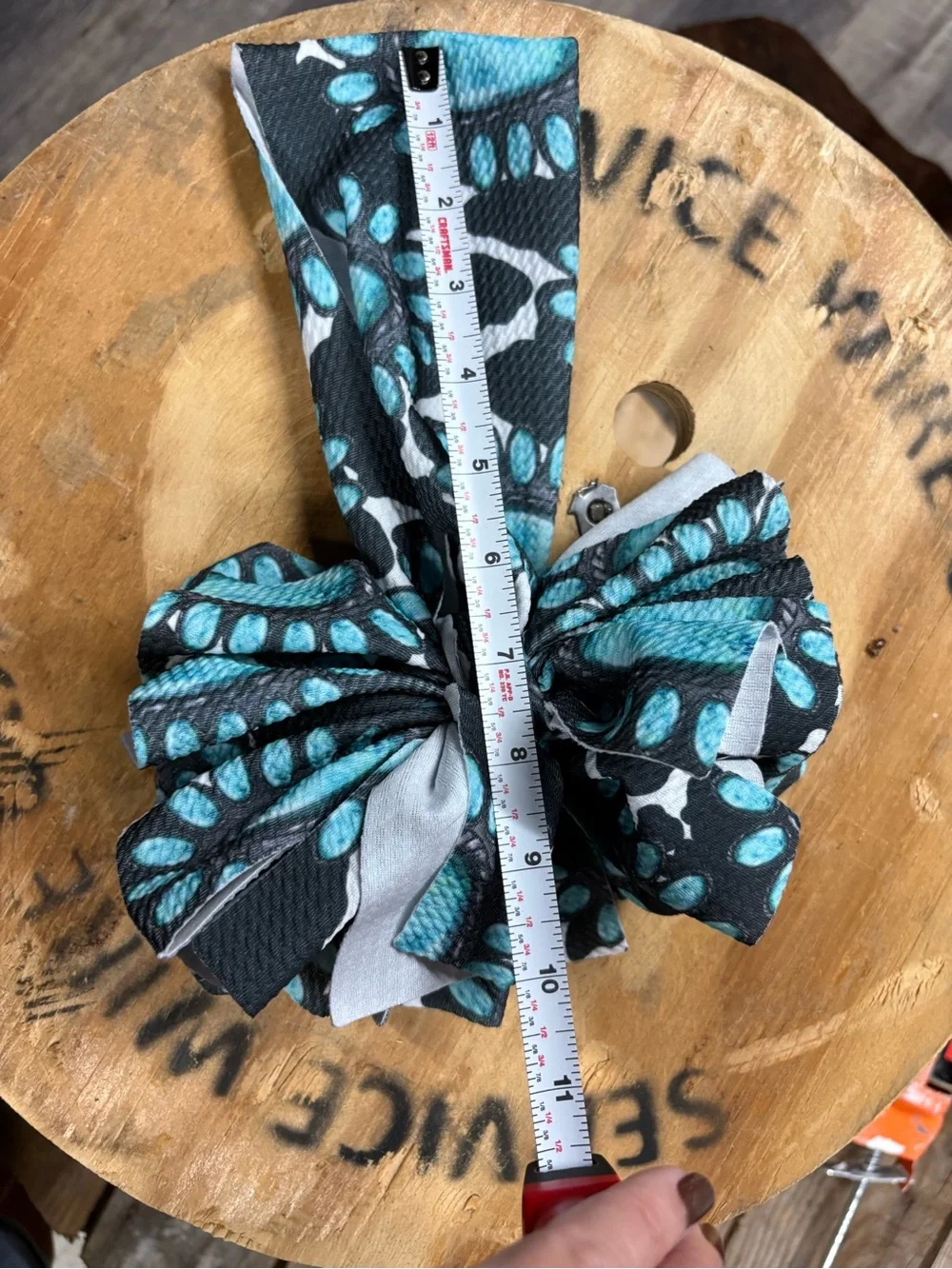 Baby’s Concho Western Fabric Head Band, Black Blue White, Stretch Hair Accessory